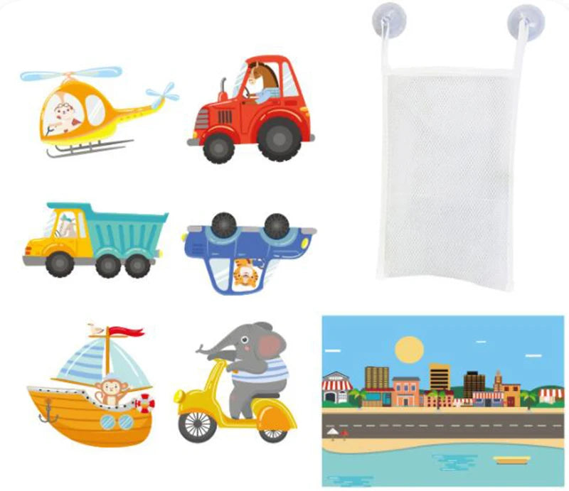 Baby Toy Animal Bath Toys for Kids Soft EVA Paste Bathroom Toys Animal Cognitive Floating Water Toys for Boys Girls 2 to 4 Years