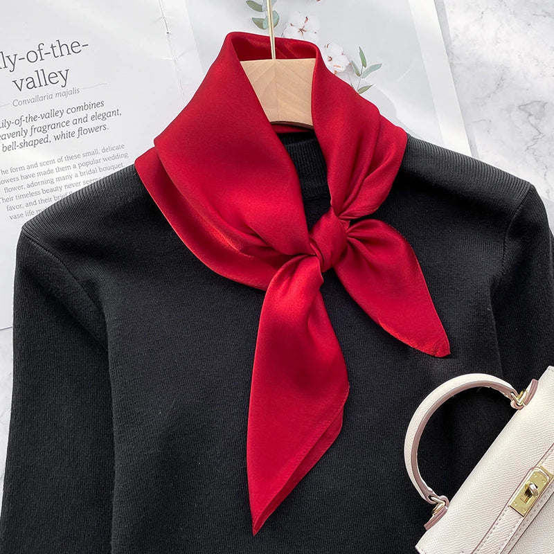 70Cm 100% Mulberry Silk Scarf Women Square Scarves Bandana Wrap Kerchief Mulberry Spring Fashion Luxury Headband Hijab Shawls