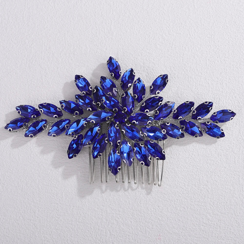 Trendy Rhinestone Bridal Bride Hair Comb Handmade Wedding Side Hair Comb Accessories Party Hair Piece for Women and Girl Jewelry