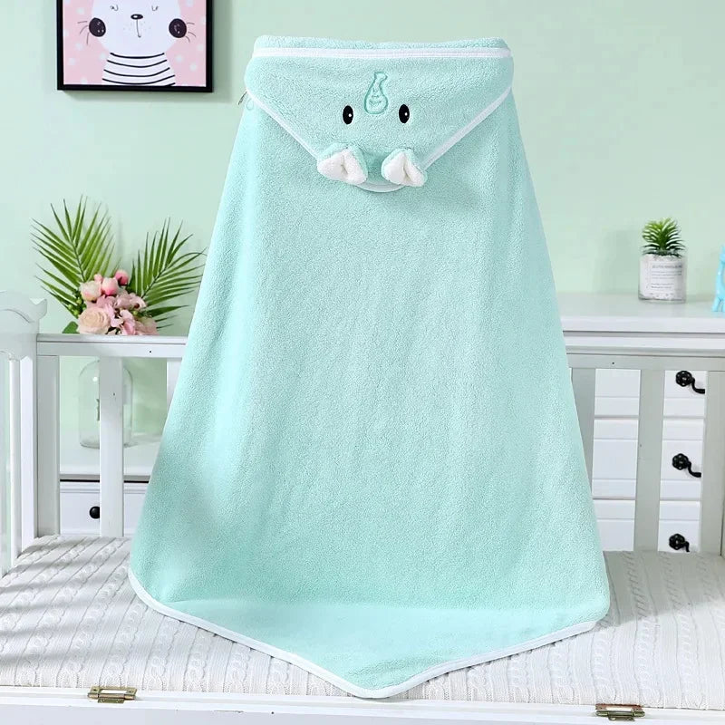 Cartoon Animal Baby Hooded Bath Towels Toddler Bathrobe Warm Sleeping Swaddle Wrap for Boys Girls Newborn Soft Towel Blanket