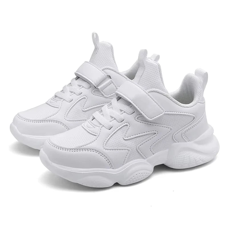 White Kids Shoes For Boys And Girls Fashion Children Comfortable Breathable Sneakers Non-slip School Casual Walking Footwear