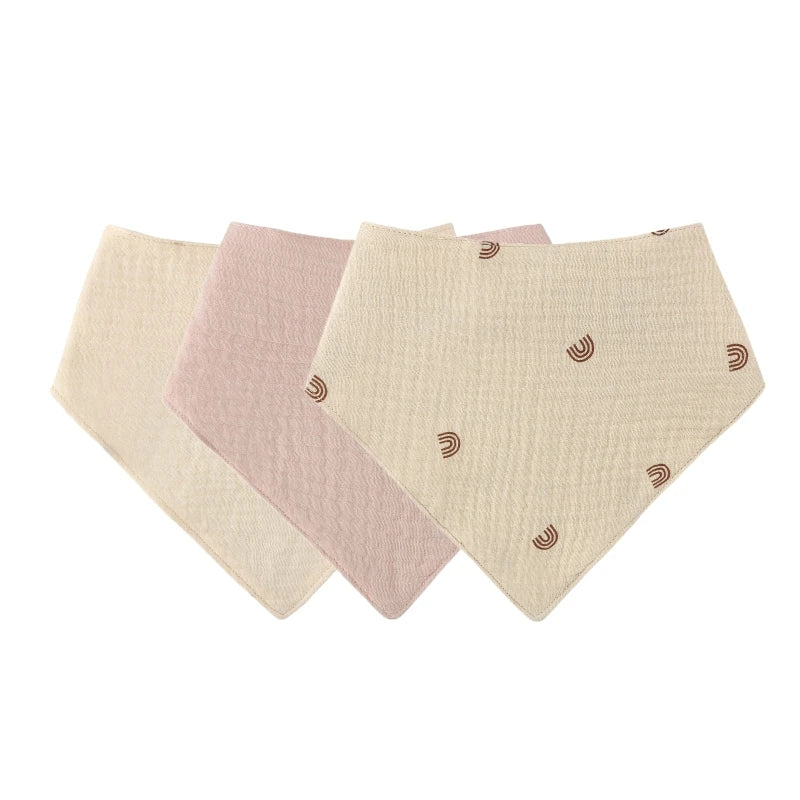 Baby Infant Cotton Bib Newborn Solid Color Triangle Scarf Feeding Saliva Towel Bandana Burp Cloth Boys Girls Gift 3/4/5pcs/Set