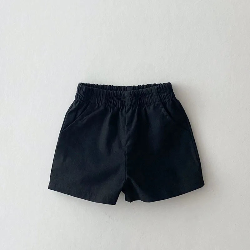 k21016 Childre Cloth Summer Baby Soft Casual Shorts Pants for Toddler Boys and Girls Kids  Elastic Waistband Cute Trouser