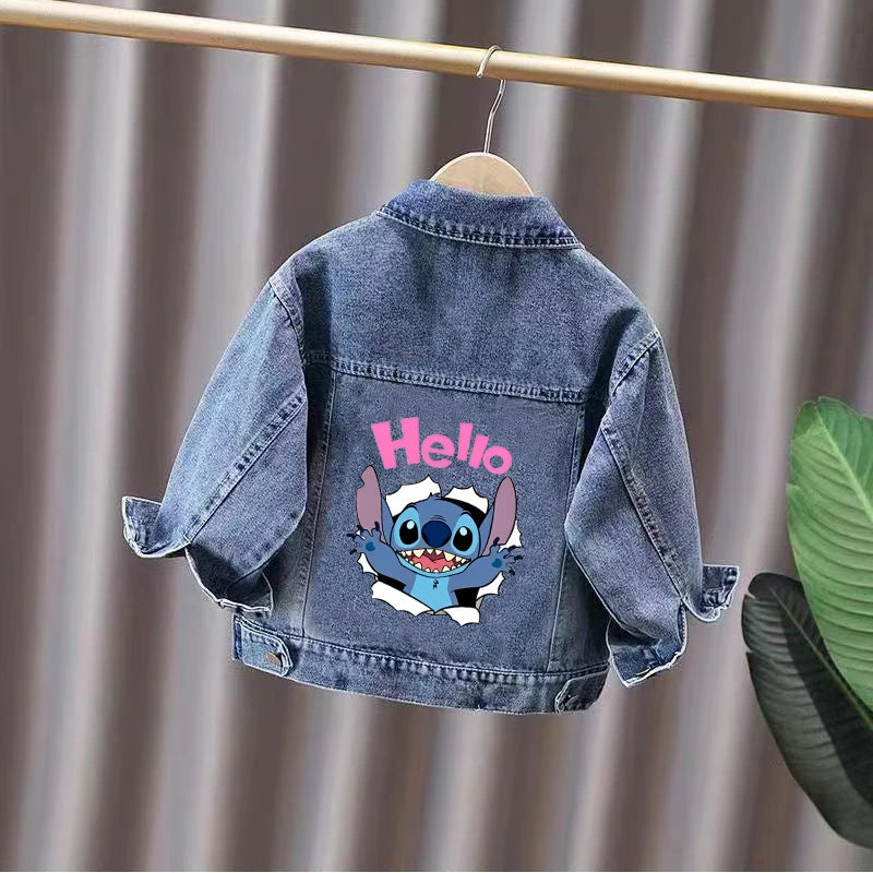 Stitch Denim Jackets For Kids Coat 2025 Spring Autumn Fashion Boys Girls Cartoon Jean Outerwear Kids Casual Jacket Costume 2-10Y