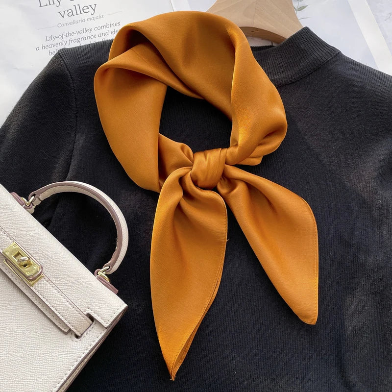 70Cm 100% Mulberry Silk Scarf Women Square Scarves Bandana Wrap Kerchief Mulberry Spring Fashion Luxury Headband Hijab Shawls