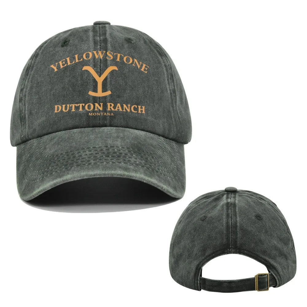 Yellowstone Dutton Ranch Baseball Cap Vintage Washed Sports Hat Distressed UV Protection Hat Unisex Snapback Hat Visors