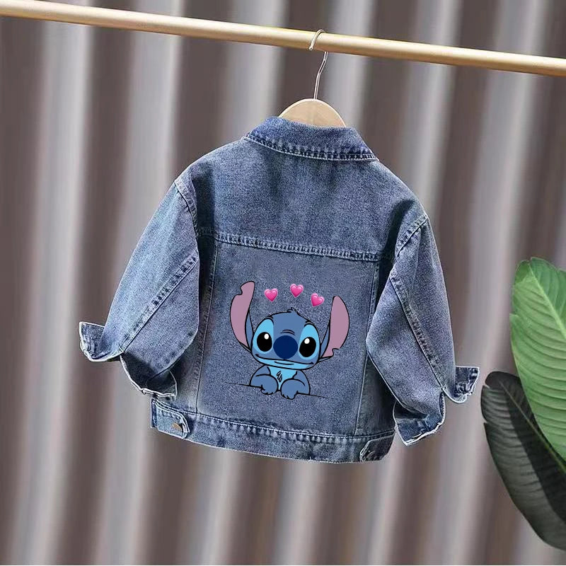 Stitch Denim Jackets For Kids Coat 2025 Spring Autumn Fashion Boys Girls Cartoon Jean Outerwear Kids Casual Jacket Costume 2-10Y