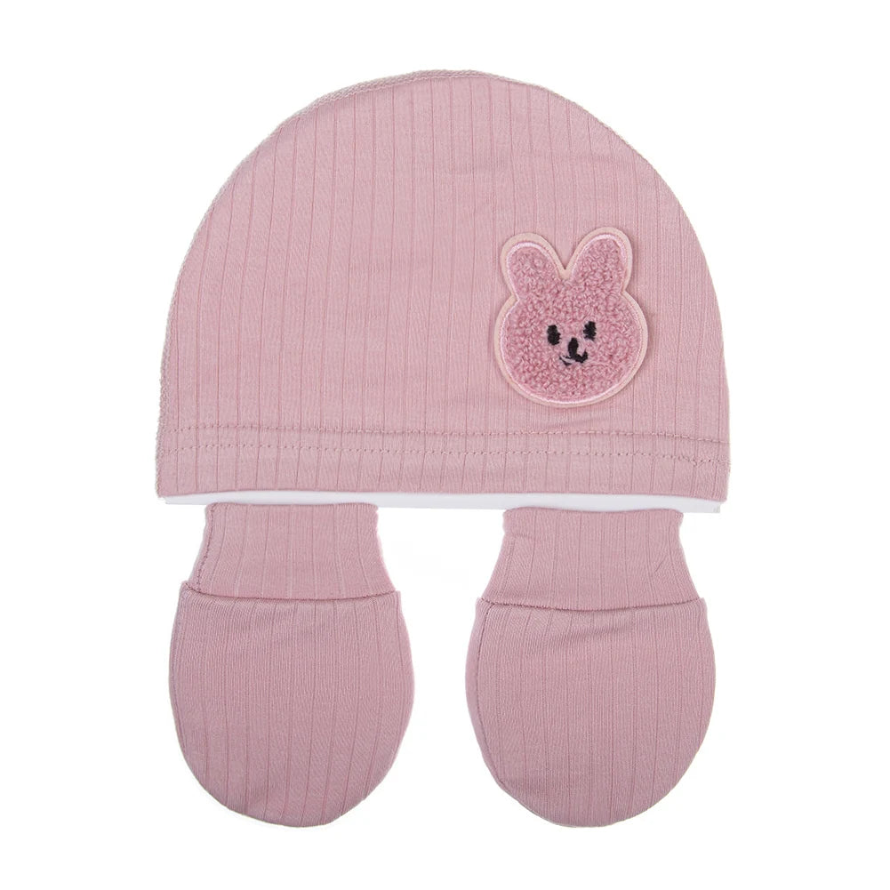 3Pcs/set Cotton Newborn Hats Caps Mittens Foot Cover Infant Felt Cute Bear Headwraps Baby Gloves Socks 0-3M Beanies