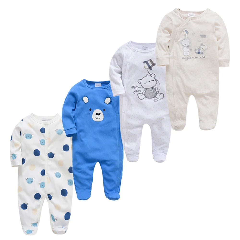 3/4 Pcs a lot Kavkas Baby Boy Rompers Newborn Cotton Girls Clothes Long Sleeve Summer Soft Jumpsuit O-neck 0-12m Onesie Clothing