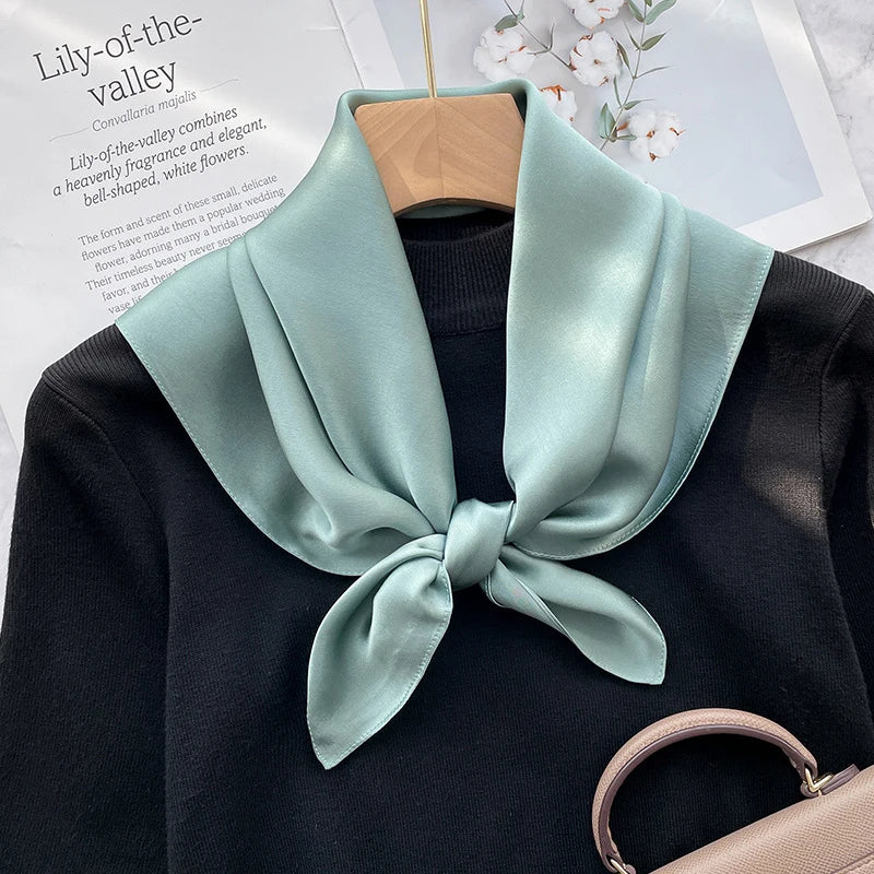 70Cm 100% Mulberry Silk Scarf Women Square Scarves Bandana Wrap Kerchief Mulberry Spring Fashion Luxury Headband Hijab Shawls