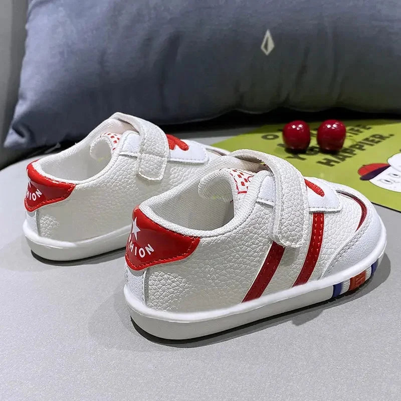 Baby Step Shoes Soft Bottom Anti-Slip 0-1 Year Old Toddler Learning to Walk White Sneakers Breathable Comfortable Infant Footwea