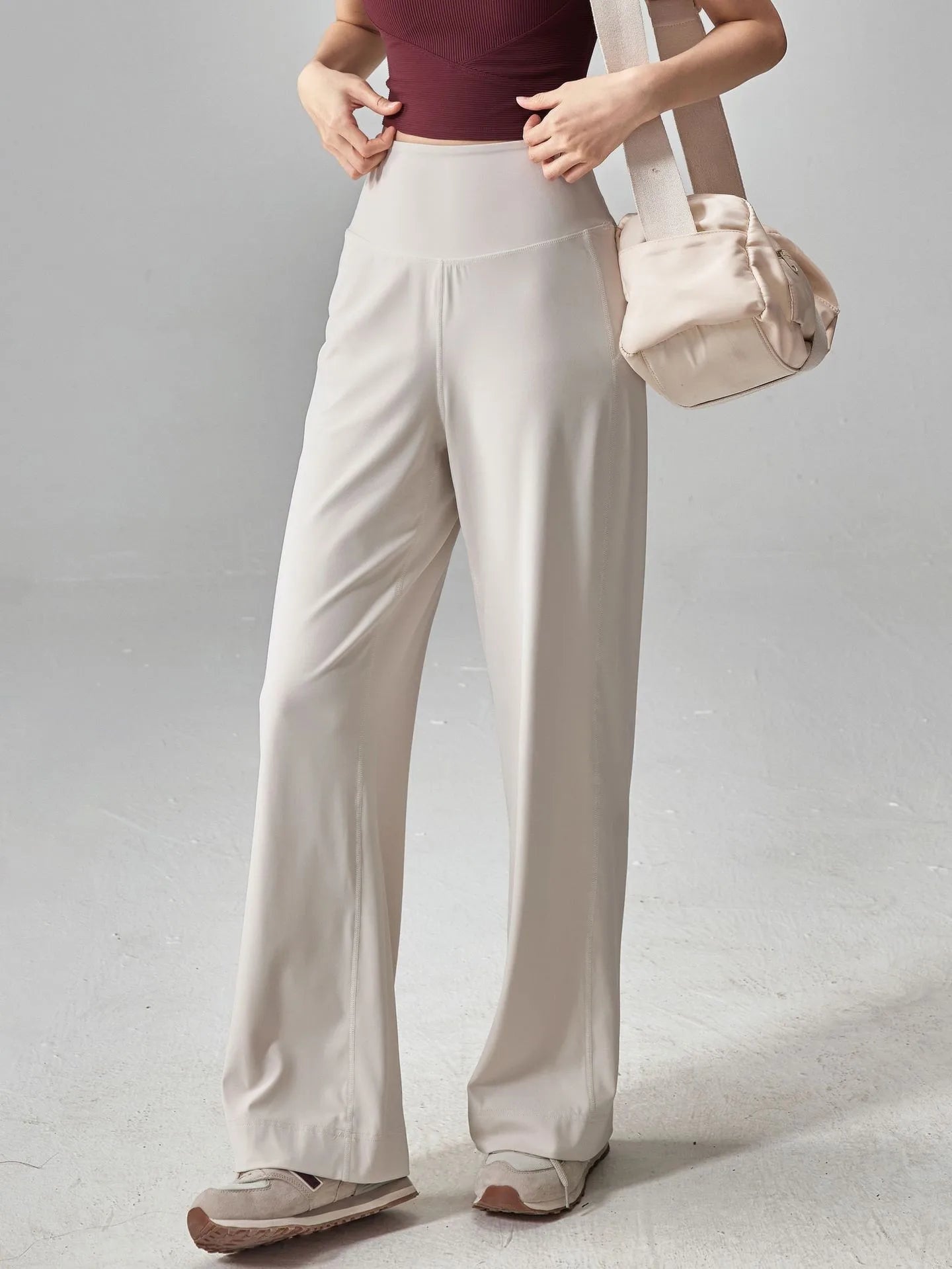 Women's High Quality Pants With Pockets High Waist Stretch Loose Sweatpants Nake-Feeling Sports Leisure  Yoga Workout Pants