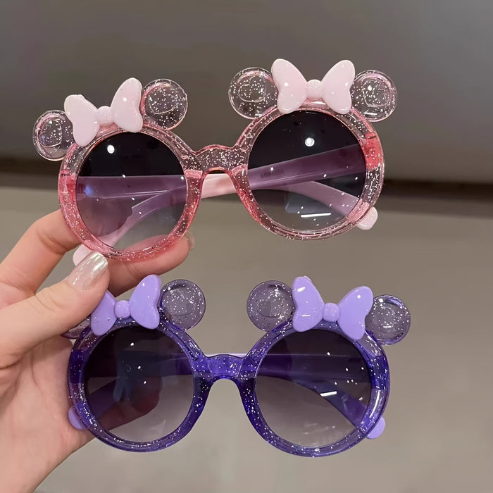 Disney Fashion Mickey  Minnie Bow Glasses  Stylish Cartoon Design with Purple  Pink Frame Lenses Perfect for Easter ValentineAposS Births  Ideal Gift for Family Friends Or Partners for Daily